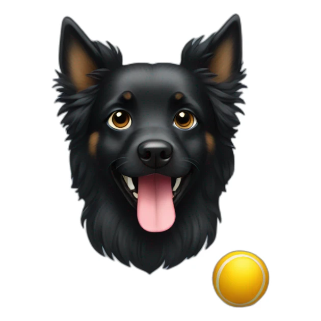 groenendael dog with ball in mouth sticker