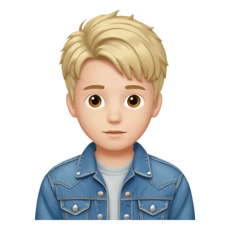 boy with 80s hairstyle and wears fancy denim jacket sticker