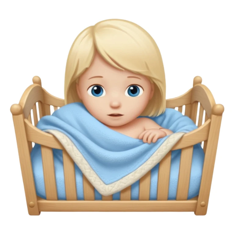 blond blue eye newborn in crib sticker