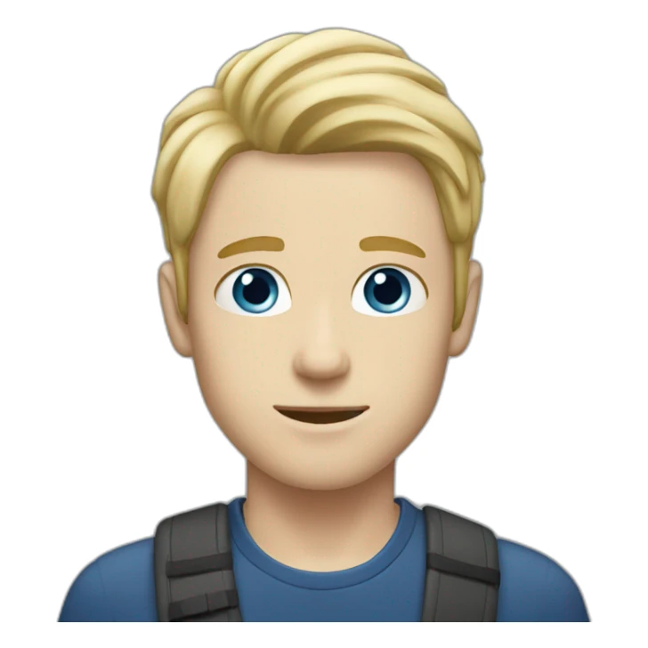 british skinny guy blond hair blue eyes sticker