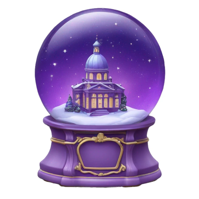vintage purple rococo night sky snow globe sticker