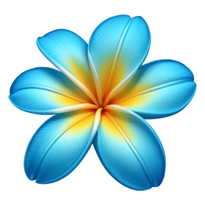 neon royal blue and cyan plumeria  sticker