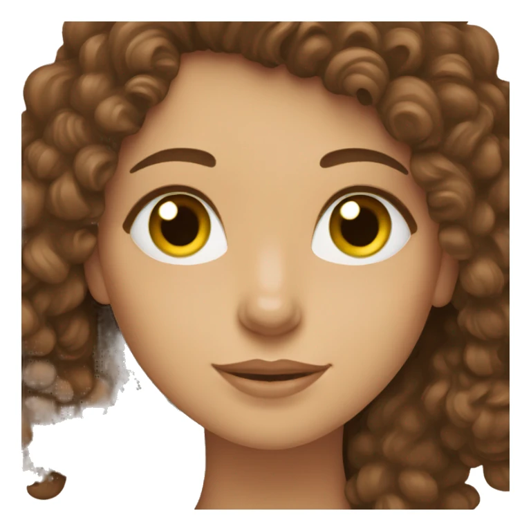 Brown haired green eyed woman with brown labradoodle sticker