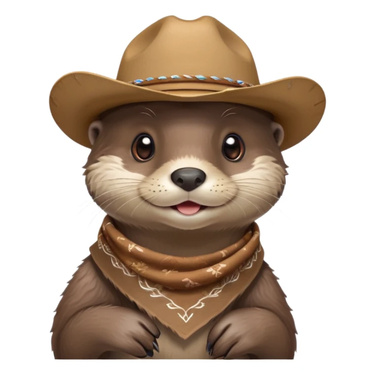 cute otter wearing cowboy hat and bandana sticker