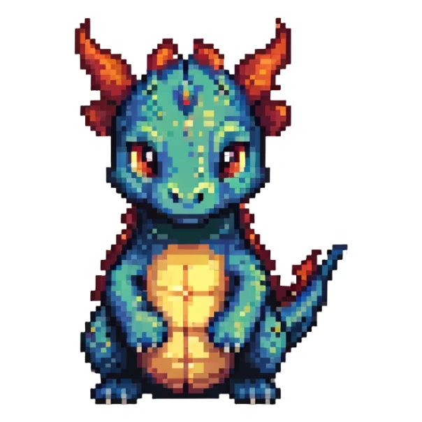 small and cute dragon sticker