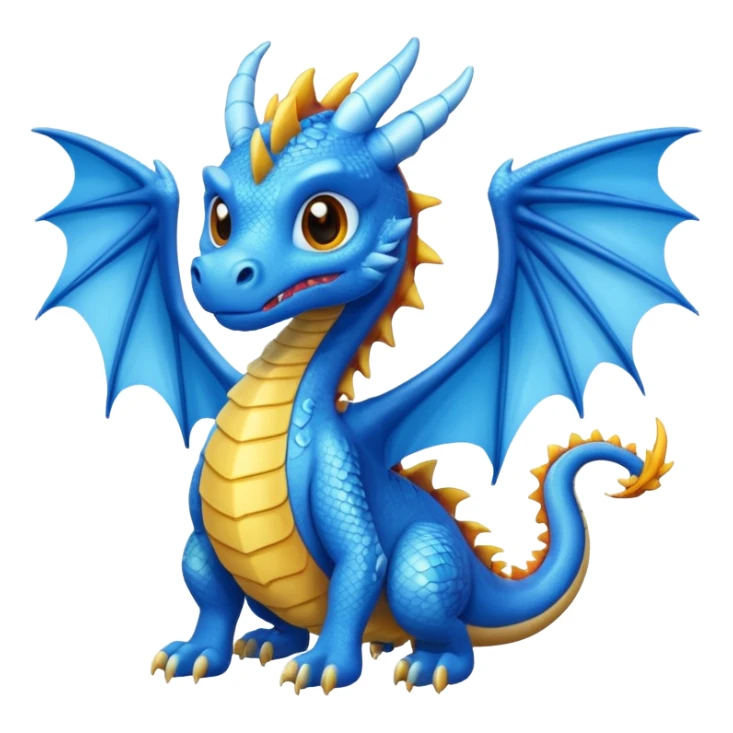Sky dragon colour in blue and looks cute , have wings  sticker