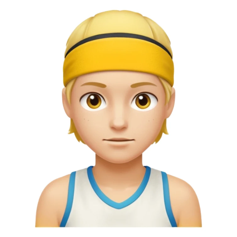 tennisplayer with sweatband, yellow color. sticker