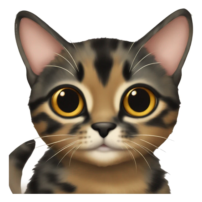 Tortie coat with mostly black and hazel eyes kitten   sticker