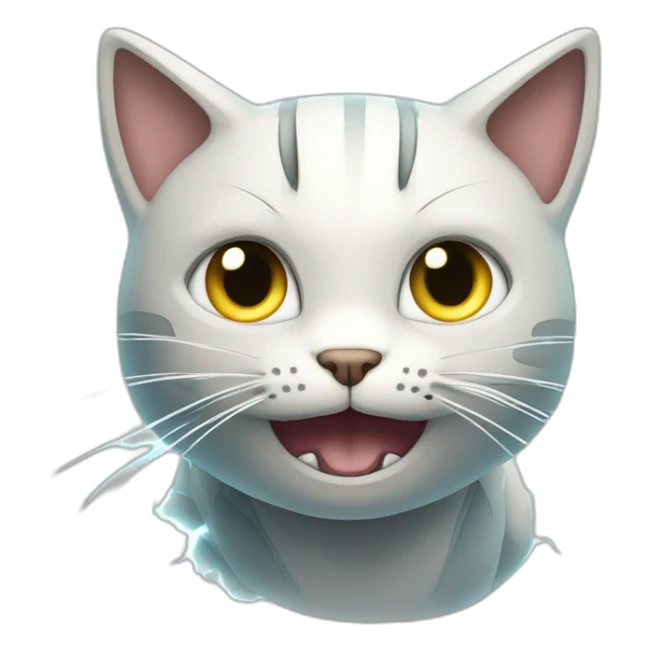 violently electrical discharge emit electricity cartoon cat like pokemon sticker