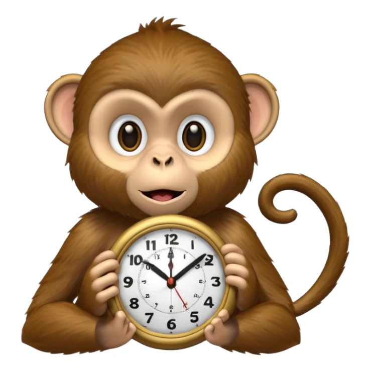 Emoji de mono diciendo tenes hora? sticker