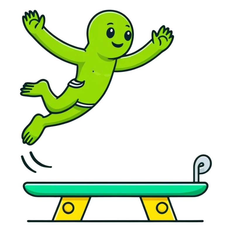 Gross pair of feet on diving board  sticker