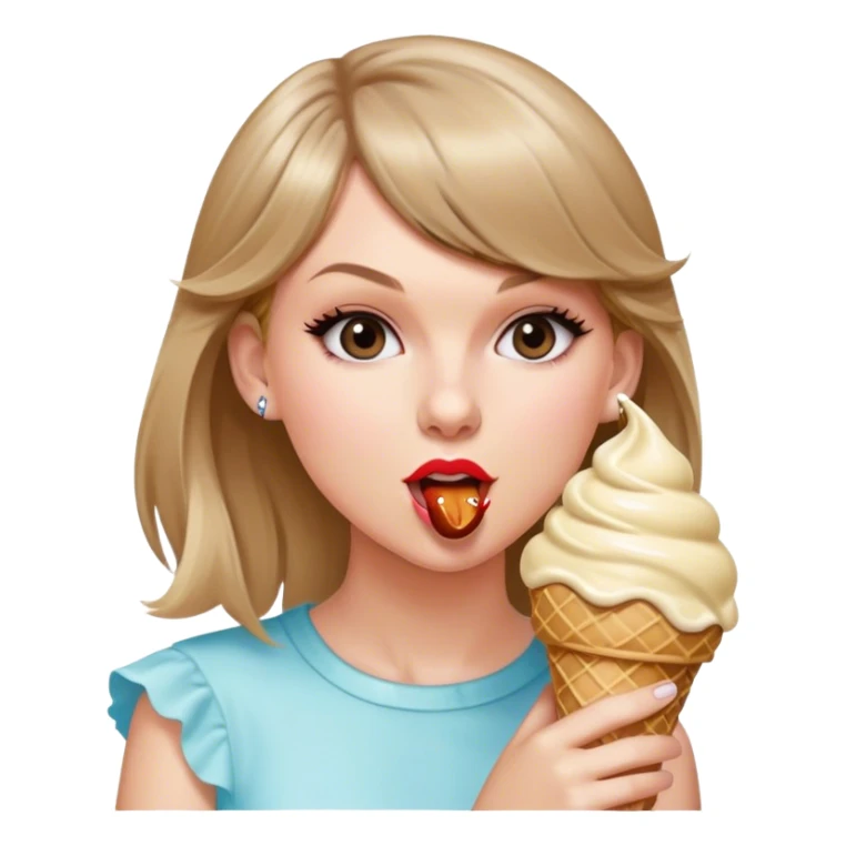 Taylor Swift eating an ice cream cone sticker