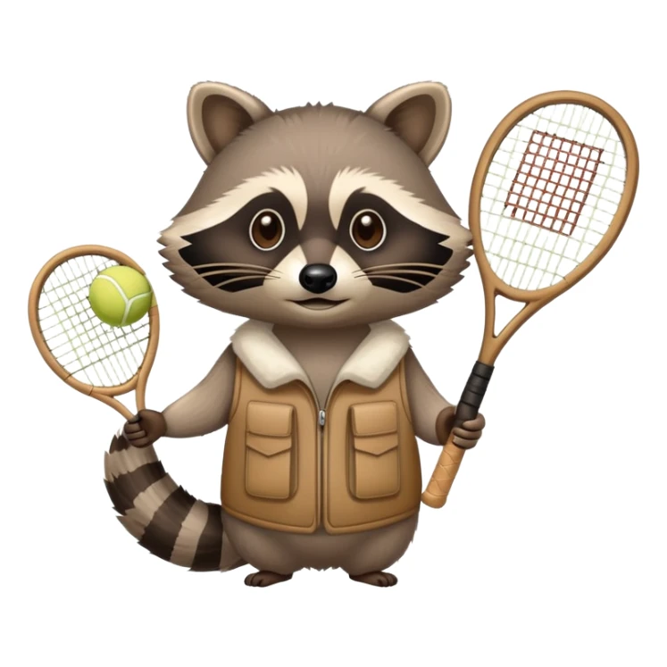Can you make a tennis racket with a racoon hand holding it sticker