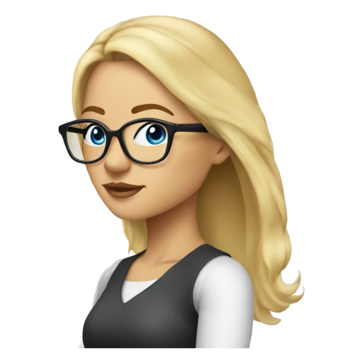Real pretty blonde woman, blue eyes, wearing glasses - SIDE PROFILE  sticker