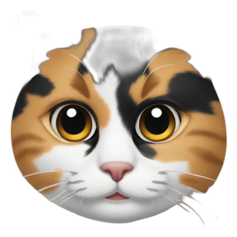 Calico cat with black face and white nose stripe sticker