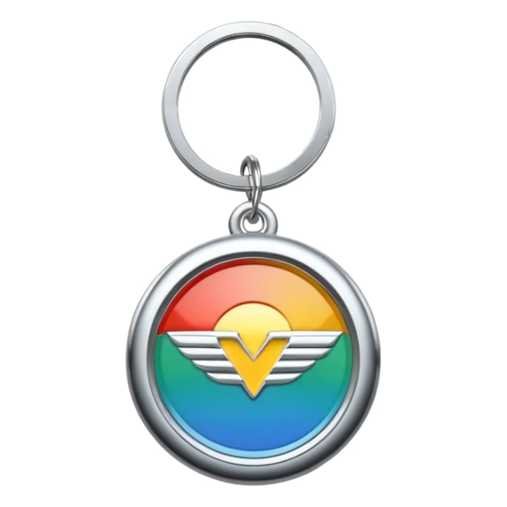 Car logo key chain – shiny metal car brand emblem.
 sticker