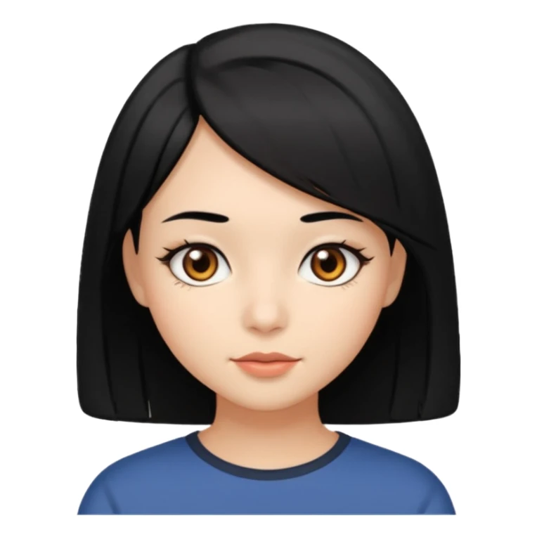 chica con pelo  negro y media melena y ojos marrones sticker
