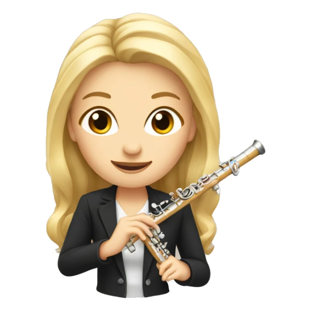 une joueuse de flute traversière avec cheveux blonds sticker