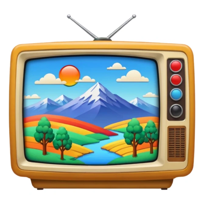 thumbnail picture mac os, retro video preview tv icon, landscape in video sticker
