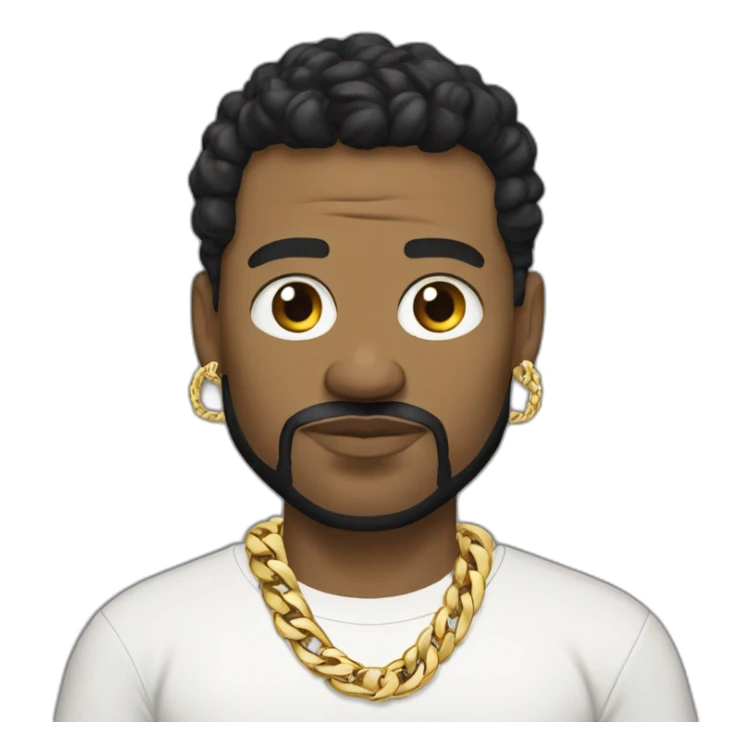 Russian strong thug light skinned wearing gold chain with black hair and short beard, wearing designer fendi tshirt sticker