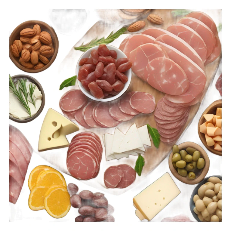 Charcuterie board on a wooden platter  sticker