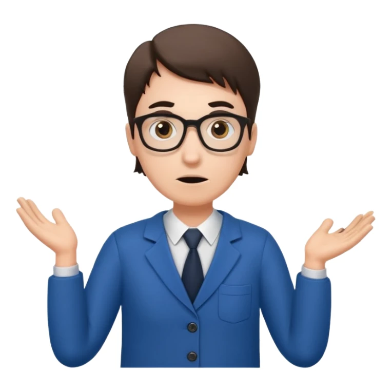 A confused teacher shrugging shoulders with euro symbols and documents floating around. sticker