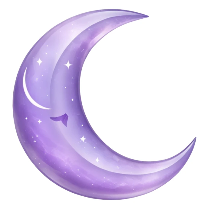 A pastel purple amethyst crystal crescent moon sticker