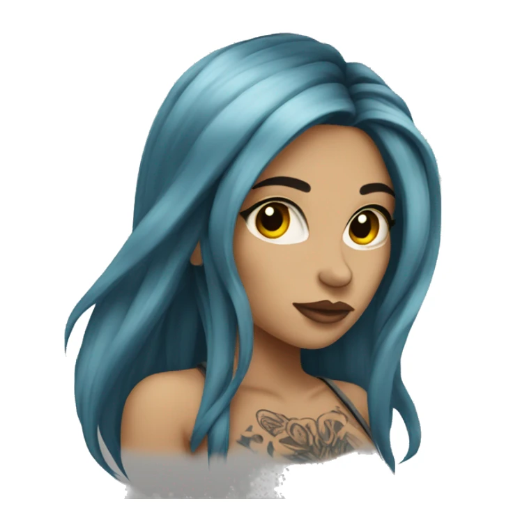 tattooed woman very attractive long hair sticker