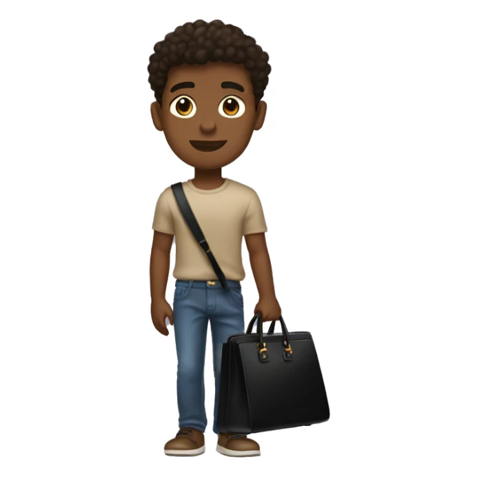 posh-muscular-brown boy carrying black birkin bag sticker