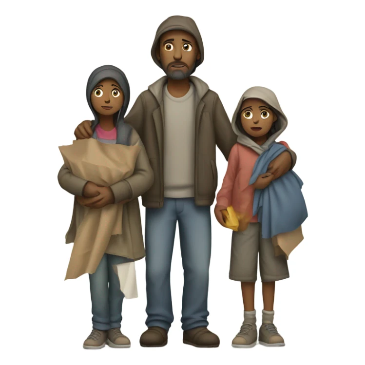 Homeless family sticker