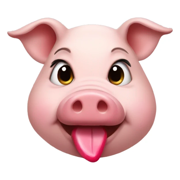 Pig wearing lipstick sticker