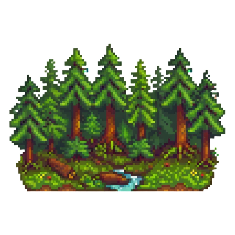 forest scene sticker