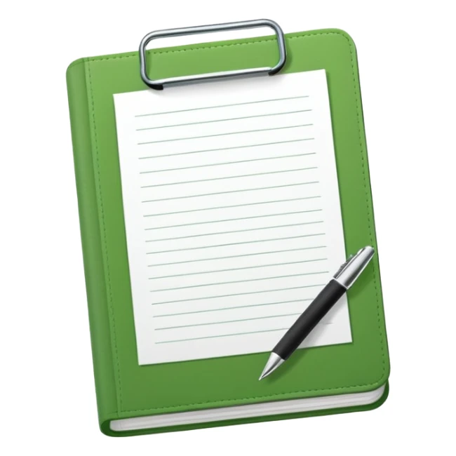 emoji of a simple agenda with a green cover and simple details sticker