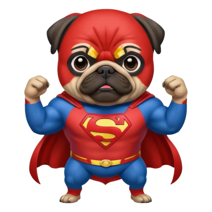Superman pug sticker