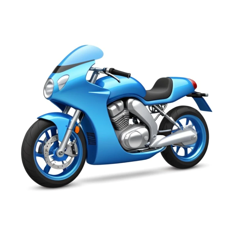 Una moto deportiva color azul  sticker