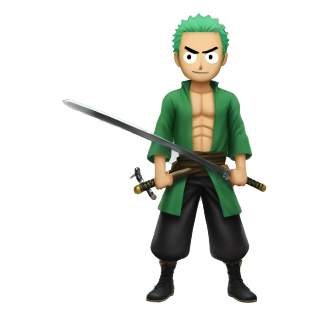 adult one zoro of one piece with sword sticker