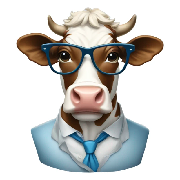 Very very rich cow in blu glasses sticker