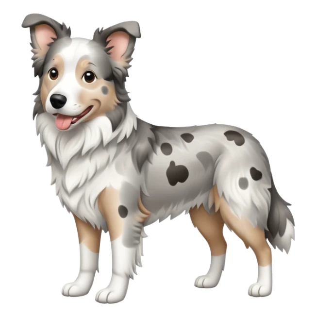 Grey spotted Merle Border Collie dog full body sticker