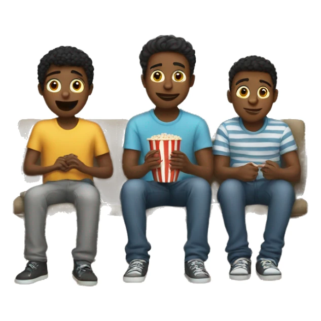 Four boys watching a movie sticker