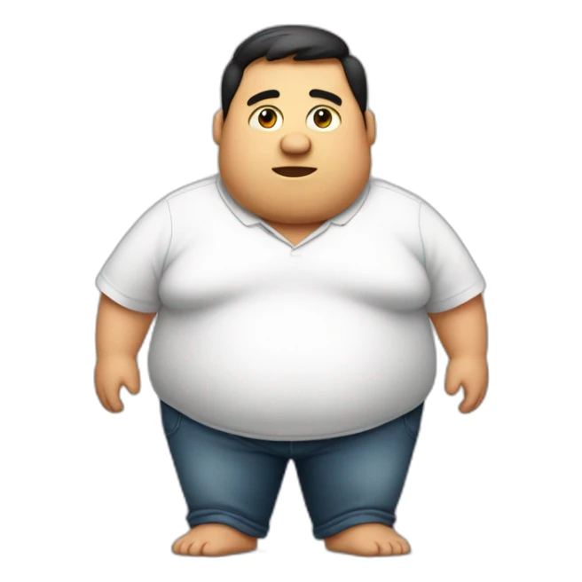male fat belly in shirt sticker