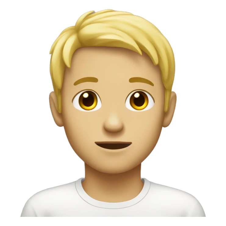 boy, carre hair, yellow complexion, narrow eyes sticker