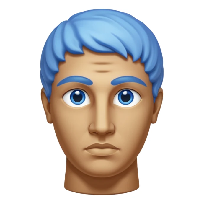 ancient greece marble sculpture head blue aura around it sticker