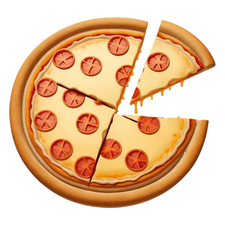 a pie chart sitting on top of a pizza  which has no other toppings sticker