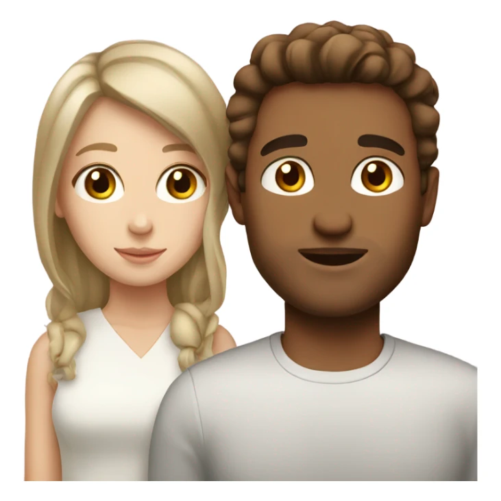 White Couple with brown hair brown eyes sticker