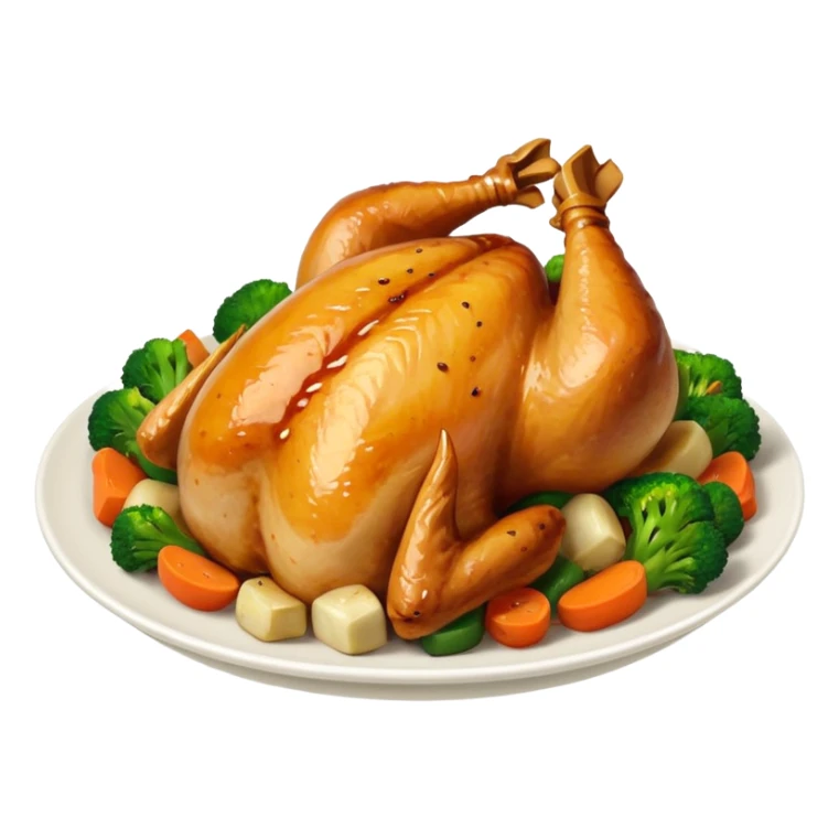 some chicken vegetables soy sauce on top  sticker
