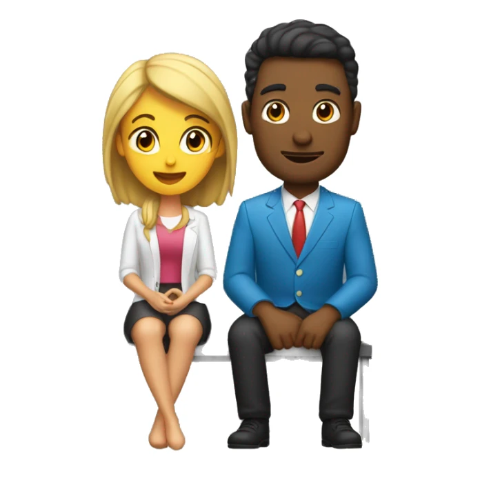 Un chico y una chica sentados cenando sticker