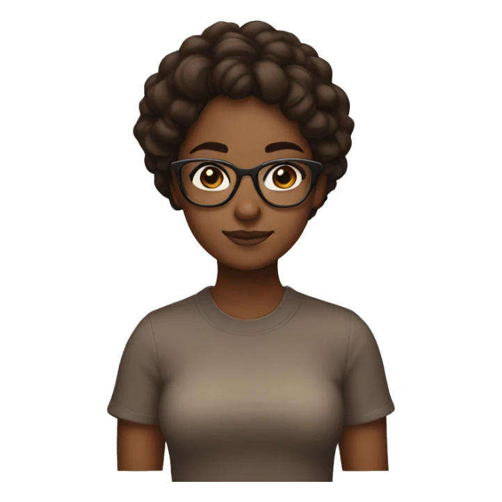 brown skin girl browneyes with glasses sticker