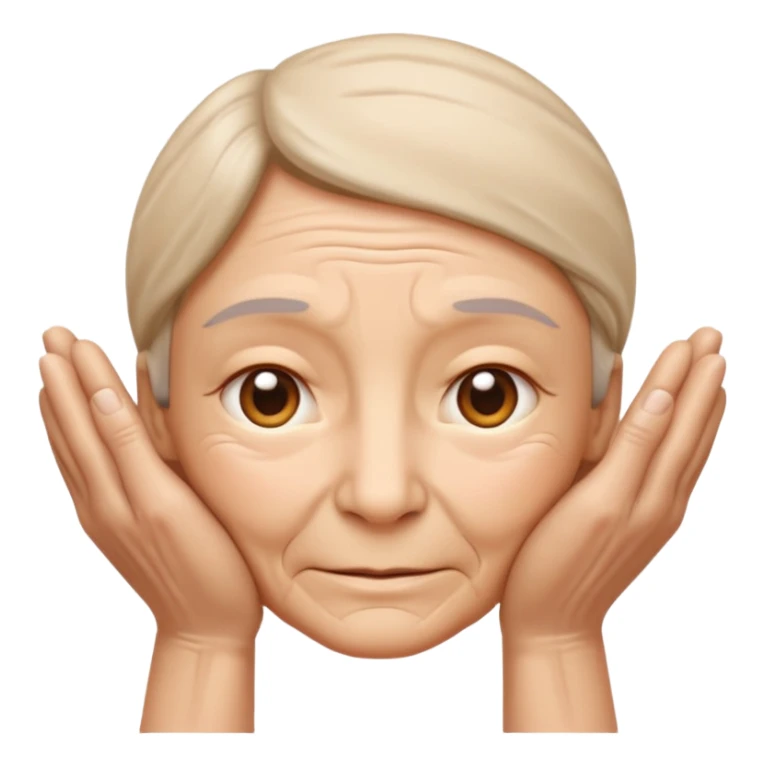 Simple emoji of a face with wrinkles being smoothed by hands,
both hands gently stretching the skin,
wrinkles visible on one part and smooth skin on the other,
clear wrinkle-reducing effect,
simple and easy-to-understand icon,
no beauty or medical elements

 sticker