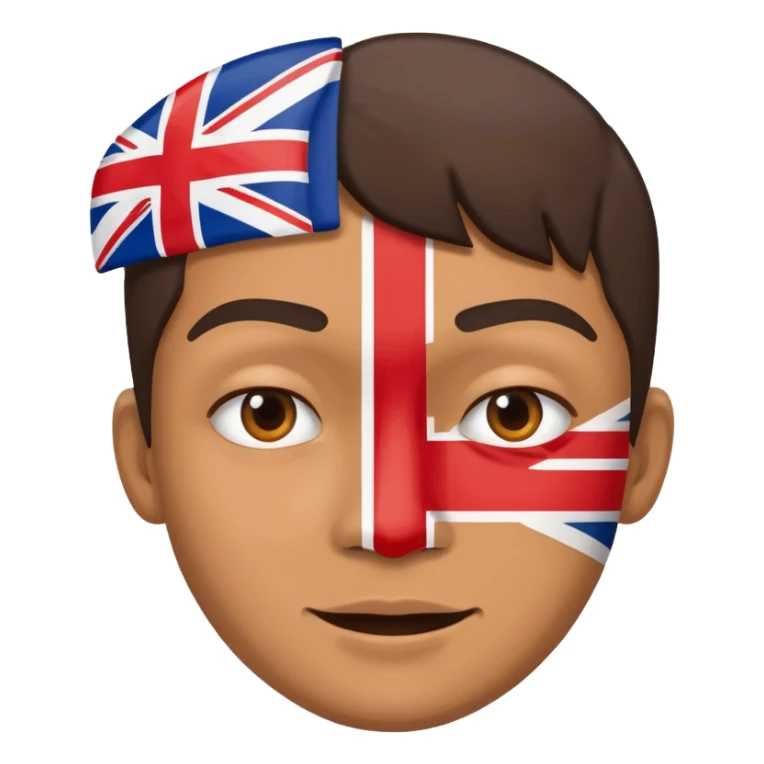 half UK and half crazy face sticker