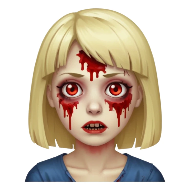 Mulher zumbi de cabelo loiro com franja sticker